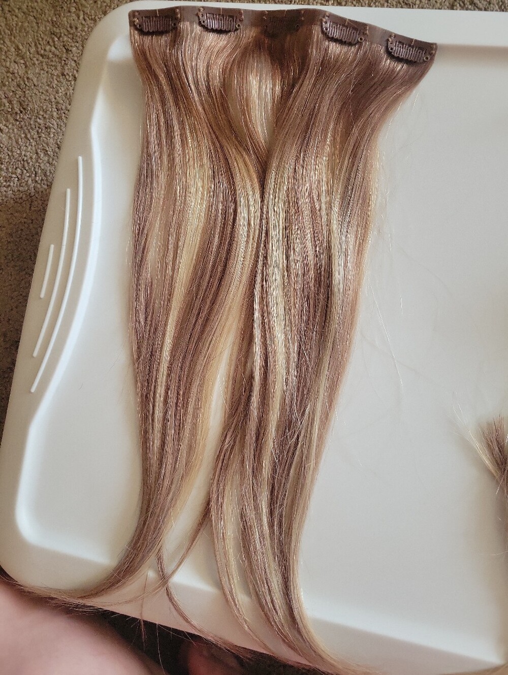 Glam Seamless Invisi Clips 100% Remy Human Hair Extensions | Blonde Balayage | 7 - Picture 2 of 4